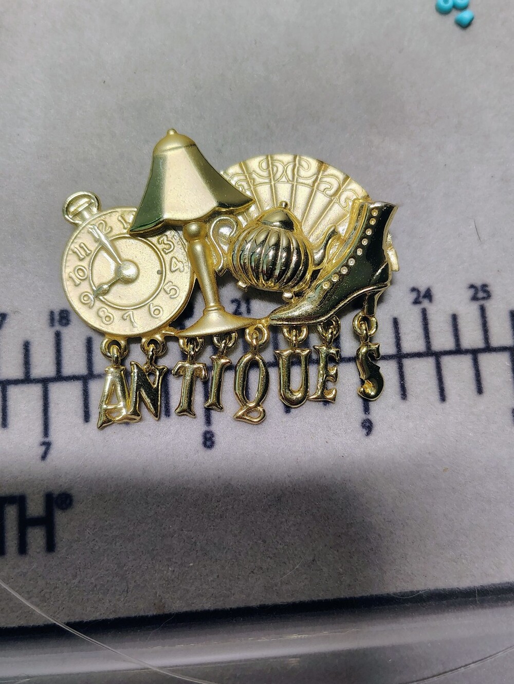 Gold-Tone 'Antiques' Decorative Pin - Gold Accent Home Accent